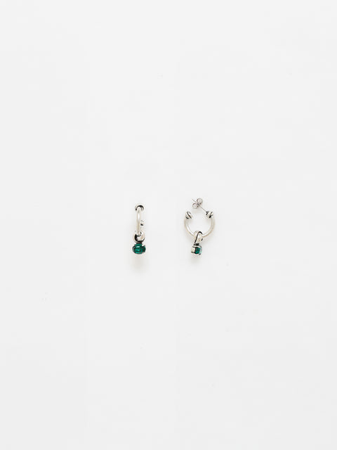 small green bling ring hoop earrings