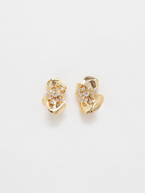 golden flower earring