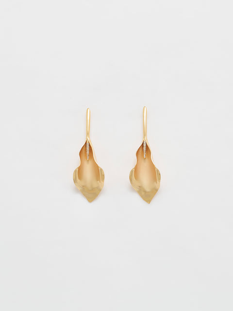 pave golden lily earring