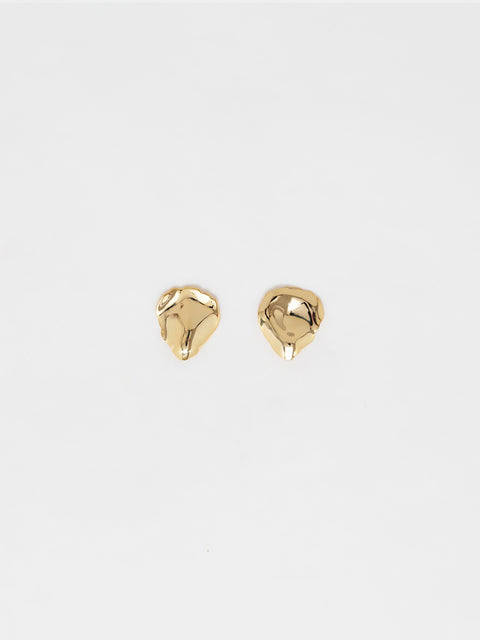 golden little petals clip on earring