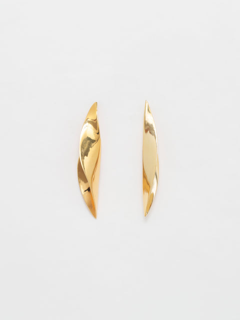 golden sansevieria frond earrings