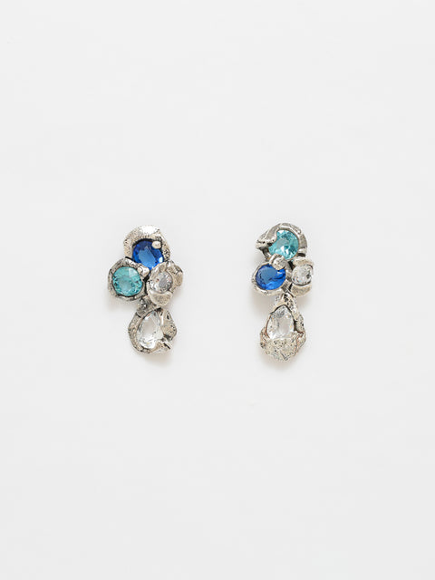 multi crystal molten drop earrings