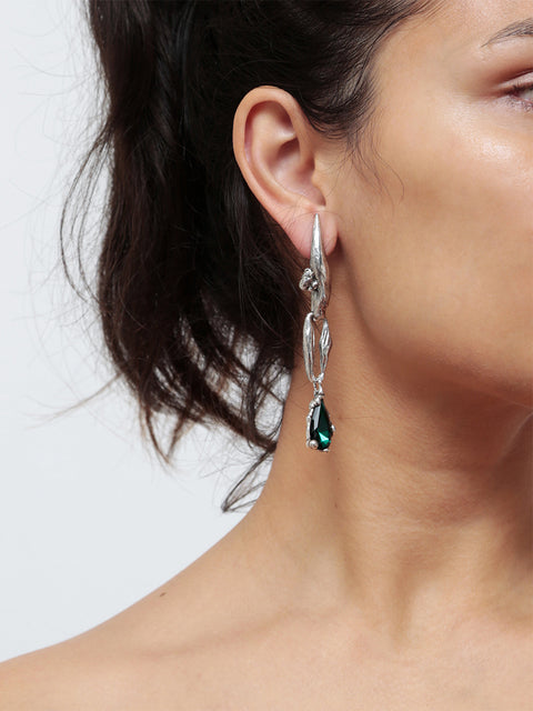 molten linked drop earrings