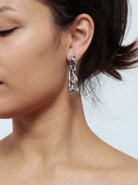 mismatched molten crystal drop earrings