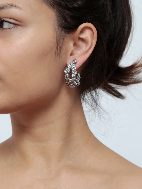 crystallized molten hoop earrings