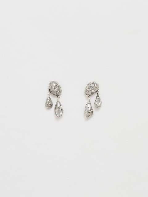 crystallized oval drop molten earrings