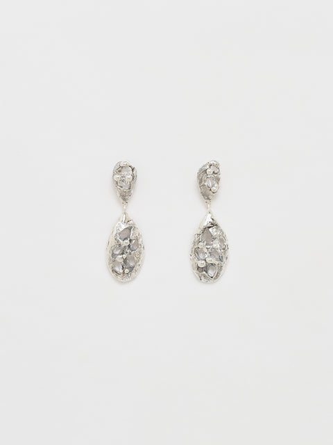 crystallized long drop molten earrings