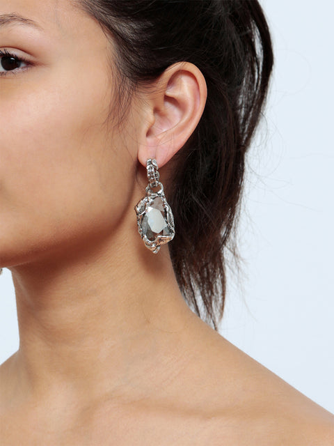 crystal molten hoop earrings