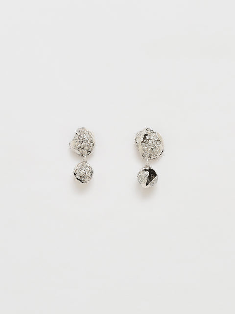 crystallized spherical molten drop earrings