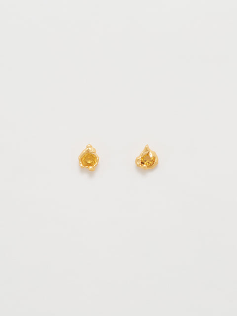 mini golden molten stud earrings