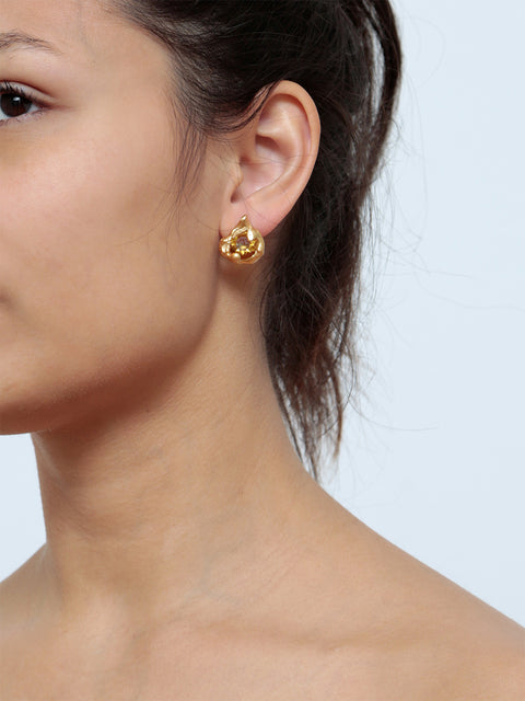 mini golden molten stud earrings