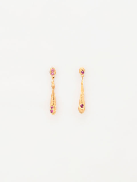 rose crystallized golden drip molten earrings