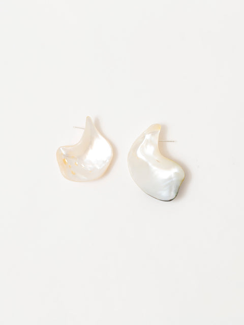 irregular mother of pearl earrings