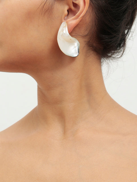 irregular mother of pearl earrings