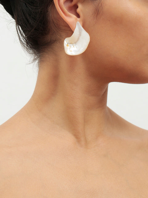 irregular mother of pearl earrings