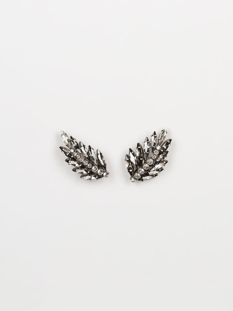 mismatched palm frond ear-cuffs