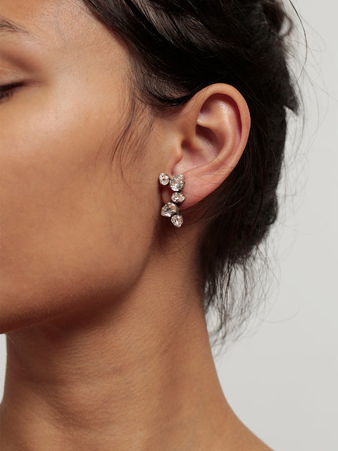 set of three crystal earrings