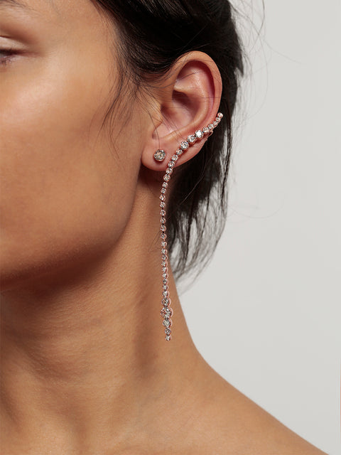 line cuff earring with long drop